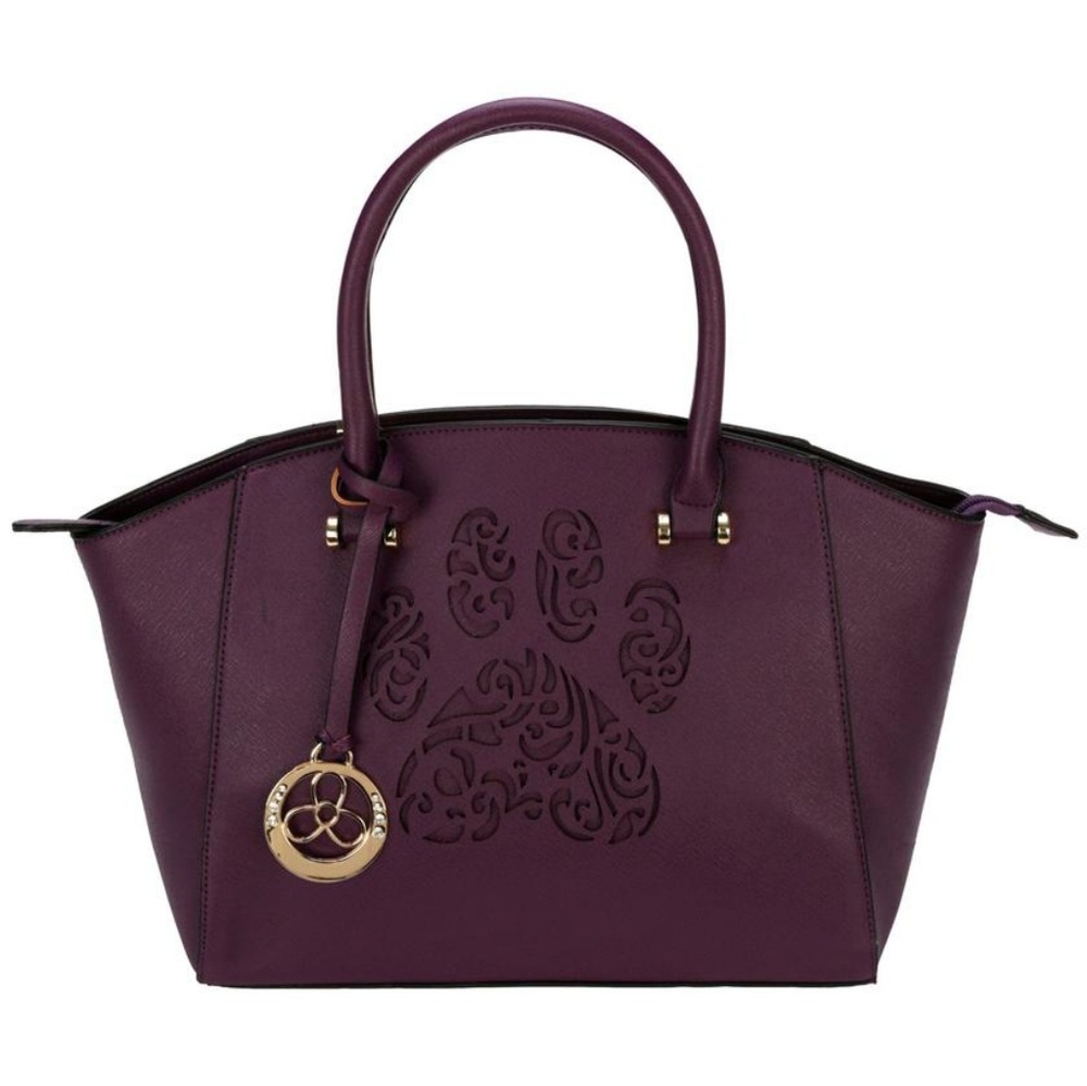 NWOT Pawsitively Plum Colored Paw Cutout Purse